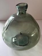 Atmosphera Bol Fles Vaas - Groen Transparant - Glas, Gebruikt, Ophalen of Verzenden, Glas, Minder dan 50 cm