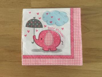 Servetten baby shower olifantje roze - 16 st | babyshower beschikbaar voor biedingen