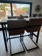 Cognac barkrukken (x4), Huis en Inrichting, Barkrukken, Ophalen, Met voetsteun, 60 tot 90 cm, Zo goed als nieuw