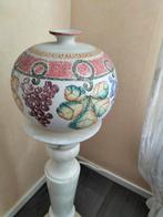 Grote decoratieve pot 30cm beschilderd met druiven bladeren, Ophalen, Overige kleuren, Aardewerk of Porselein, Zo goed als nieuw