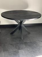 Mooie Industriële zwart mango hout ronde eettafel, Huis en Inrichting, Tafels | Eettafels, Ophalen, 100 tot 150 cm, Rond, Zo goed als nieuw