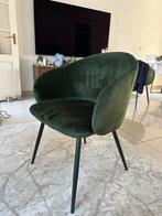 Groene Velvet Eetkamerstoel, Huis en Inrichting, Stoelen, Ophalen, Overige kleuren, Zo goed als nieuw, Metaal