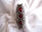 Prachtige Handgemaakte Super Lange Zilver Ring met Carneool, Verzenden, Zilver, Ring, Met edelsteen