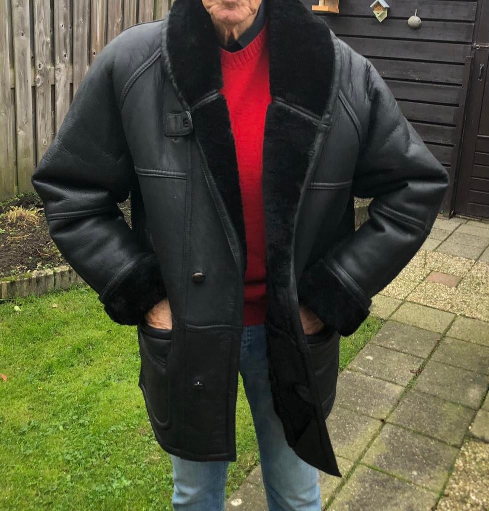 Warme leren jas, Kleding | Heren, Ophalen of Verzenden, Gedragen, Maat 48/50 (M), Zwart