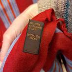 Tod's sjaal rood lichtblauw gestreept cashmere zijde 47498, ., Ophalen of Verzenden, Sjaal, Gedragen