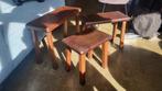 Vintage Pander bijzettafeltjes set - Eiken, Huis en Inrichting, Minder dan 45 cm, Minder dan 55 cm, Gebruikt, Vintage
