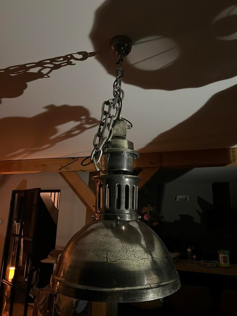 2 industriële hanglampen Njordr Vandeheg, Huis en Inrichting, Lampen | Hanglampen, Ophalen, Zo goed als nieuw, Metaal, Minder dan 50 cm