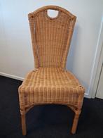 6 rieten eetkamerstoelen, Huis en Inrichting, Stoelen, Ophalen of Verzenden, Zo goed als nieuw, Bruin, Vijf, Zes of meer stoelen