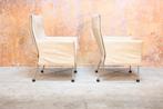 ZGAN 2 cremekleurige leren Montis Charly design fauteuils, Huis en Inrichting, Fauteuils, Montis, Minder dan 75 cm, Design, Montis