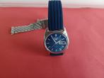 Seiko 5 DD staal automatic blauwe wijzerplaat, Gebruikt, Staal, Polshorloge, Ophalen of Verzenden