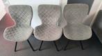 3 lichtgrijze Kwantum Lucca stoelen, perfecte staat, Ophalen of Verzenden, Zo goed als nieuw, Grijs, Stof