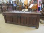 Oer 11483 ANTIEKE laat Gotische eiken kist met briefpanelen, Ophalen