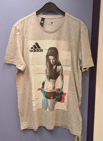 Adidas shirt licht grijs + print sport vrouw voorop L 47808 beschikbaar voor biedingen