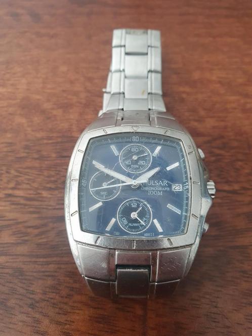 Pulsar Chronograph 100 m - vintage heren polshorloge, Sieraden, Tassen en Uiterlijk, Horloges | Heren, Gebruikt, Overige merken