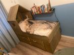 Leuk Peuterbed in steigerhout, Kinderen en Baby's, Kinderkamer | Bedden, Ophalen, Gebruikt, 70 tot 85 cm, Lattenbodem