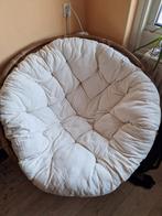 Rotan Papasan Stoel met Kussen - Comfortabel en Stijlvol, Huis en Inrichting, Wit, Bohemian, Zo goed als nieuw, Eén
