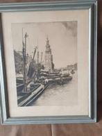 Otto Reese (1882 - 1965) Amsterdamse gracht ca. 1930, Antiek en Kunst, Kunst | Etsen en Gravures, Ophalen