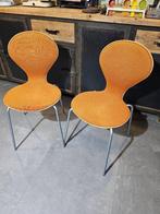 Retro design stoelen Danerka donker oranje, Huis en Inrichting, Stoelen, Twee, Ophalen of Verzenden, Zo goed als nieuw, Overige kleuren