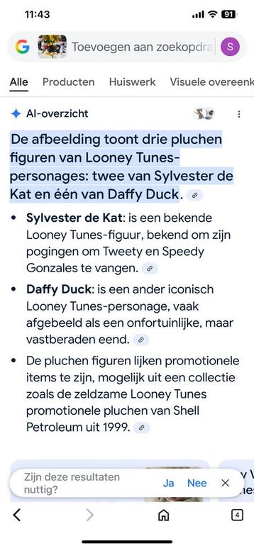 3 Looney Tunes figuren , 2x Sylvester de kat en Daffy Duck beschikbaar voor biedingen