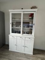 Mooie witte vitrinekast met glazen schuifdeuren, Ophalen of Verzenden, Zo goed als nieuw, Modern, 150 tot 200 cm