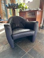 Club fauteuil Leolux donker bruin leer, Gebruikt, Modern, Ophalen, NVT