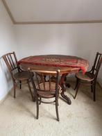 Te koop antieke houten  tafel en 5 stoelen, Antiek en Kunst, Ophalen of Verzenden