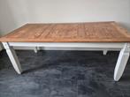 Houten Eettafel met Wit Onderstel, Huis en Inrichting, Tafels | Eettafels, Ophalen, 100 tot 150 cm, Landelijk, 150 tot 200 cm