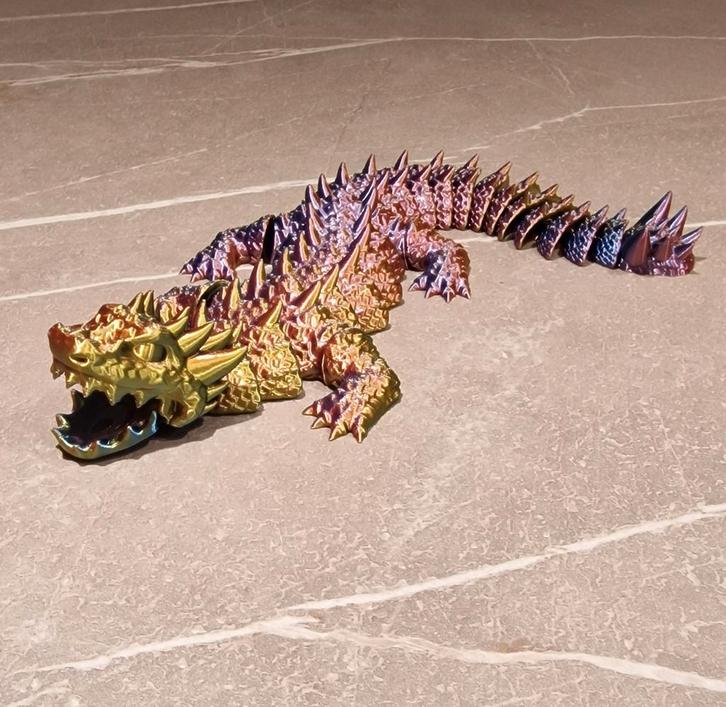 Flexibele Regenboog Draak - 28cm, Kinderen en Baby's, Speelgoed | Actiefiguren, Nieuw, Ophalen of Verzenden