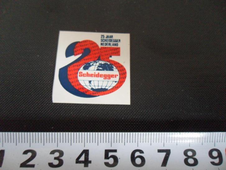 sticker Scheidegger  25 jaar Nederland, Hobby en Vrije tijd, Stickers en Plaatjes, Zo goed als nieuw, Sticker, Ophalen
