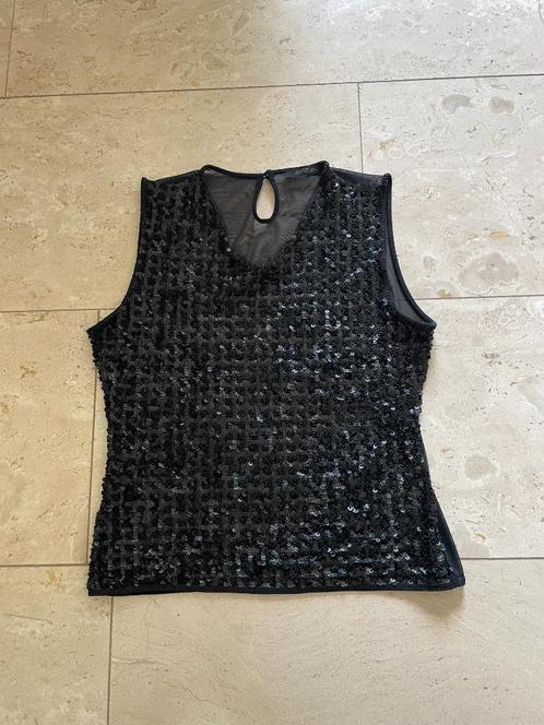 Marccain:: z.g.a.n. luxe zwarte top maat 36, Kleding | Dames, Tops, Zo goed als nieuw, Maat 36 (S), Zwart, Zonder mouw, Verzenden