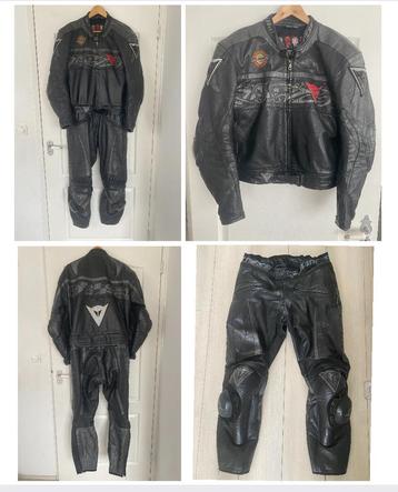 Dainese zwart leren motorpak motorjas en broek leer 56 L /XL beschikbaar voor biedingen