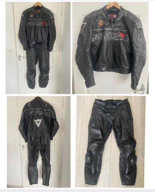 Dainese zwart leren motorpak motorjas en broek leer 56 L /XL, Motoren, Kleding | Motorkleding, Jas | leer, Heren, Tweedehands