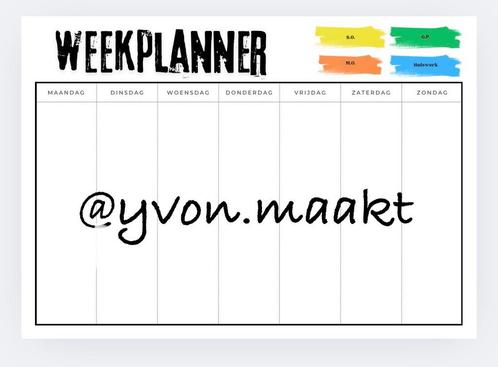 Weekplanner Huiswerk | Weekplanner voortgezet onderwijs, Diversen, Agenda's, Nieuw, Ophalen of Verzenden