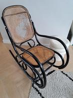 Vintage Thonet schommelstoel hout opknapper rotan, Huis en Inrichting, Gebruikt, Eén, Hout, Zwart
