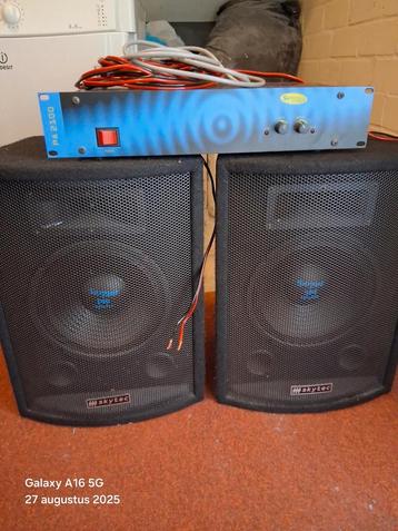 Skytec pa speakers en versterker 200 watt beschikbaar voor biedingen