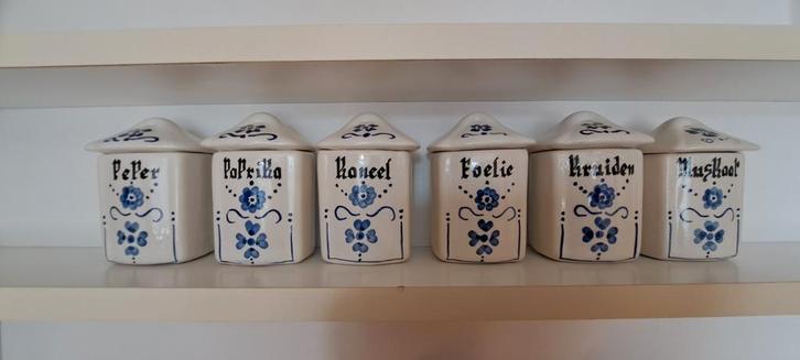 Delfts Blauwe Kruidenpotten Set, Antiek en Kunst, Antiek | Keramiek en Aardewerk, Ophalen of Verzenden