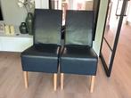 6 tot 8 mooie leren kwaliteit eetkamerstoelen donkerblauw, Huis en Inrichting, Stoelen, Ophalen of Verzenden, Gebruikt, Leer, Vijf, Zes of meer stoelen