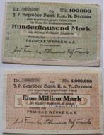 Bremen Hyperinflatie geld, Verzenden, Duitsland, Setje