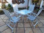 4 dukdalf campingstoelen en tafel, Ophalen, Gebruikt, Campingstoel