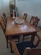 Z.g.a.n.Blank eiken patiné eethoek 6 persoons, Huis en Inrichting, Ophalen, Zo goed als nieuw, 4 tot 6 stoelen