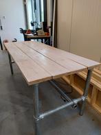 Houten tafel met steiger frame 2x, Ophalen, Gebruikt