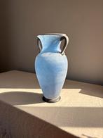 Vintage blauwe Murano scavo glazen amphora vaas, Antiek en Kunst, Ophalen of Verzenden