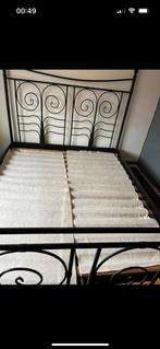 Gietijzer ledikant 160/200, Huis en Inrichting, Slaapkamer | Bedden, Ophalen, Gebruikt, Zwart, Tweepersoons