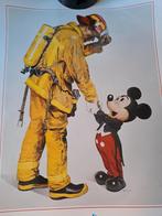 Vintage Disney poster Mickey and the firefighter, Nieuw, Ophalen of Verzenden, Plaatje of Poster, N.v.t