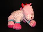 TIAMO PAARD POLLIE MIDDELMAAT VELOURS WIT/ROZE MET ROZE 6 HO, Kinderen en Baby's, Speelgoed | Knuffels en Pluche, Ophalen of Verzenden