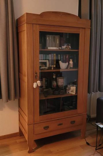  Brocante: antieke, eiken kast met 1 lade 1.00 m breed beschikbaar voor biedingen
