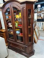 Houten Vitrinekast met Glas en Lade 40x140x193 cm, Ophalen, Gebruikt, 100 tot 150 cm, Glas