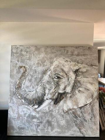 Canvas schilderij olifant beschikbaar voor biedingen