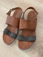 Mooie cognac kleurige leren sandalen van Mjus maat 42, Ophalen of Verzenden, Zo goed als nieuw, Bruin, Sandalen of Muiltjes