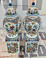 1950-1960 Antiek Delft Delfblauw keramiek Dekselvazen potten, Antiek en Kunst, Antiek | Vazen, Ophalen of Verzenden